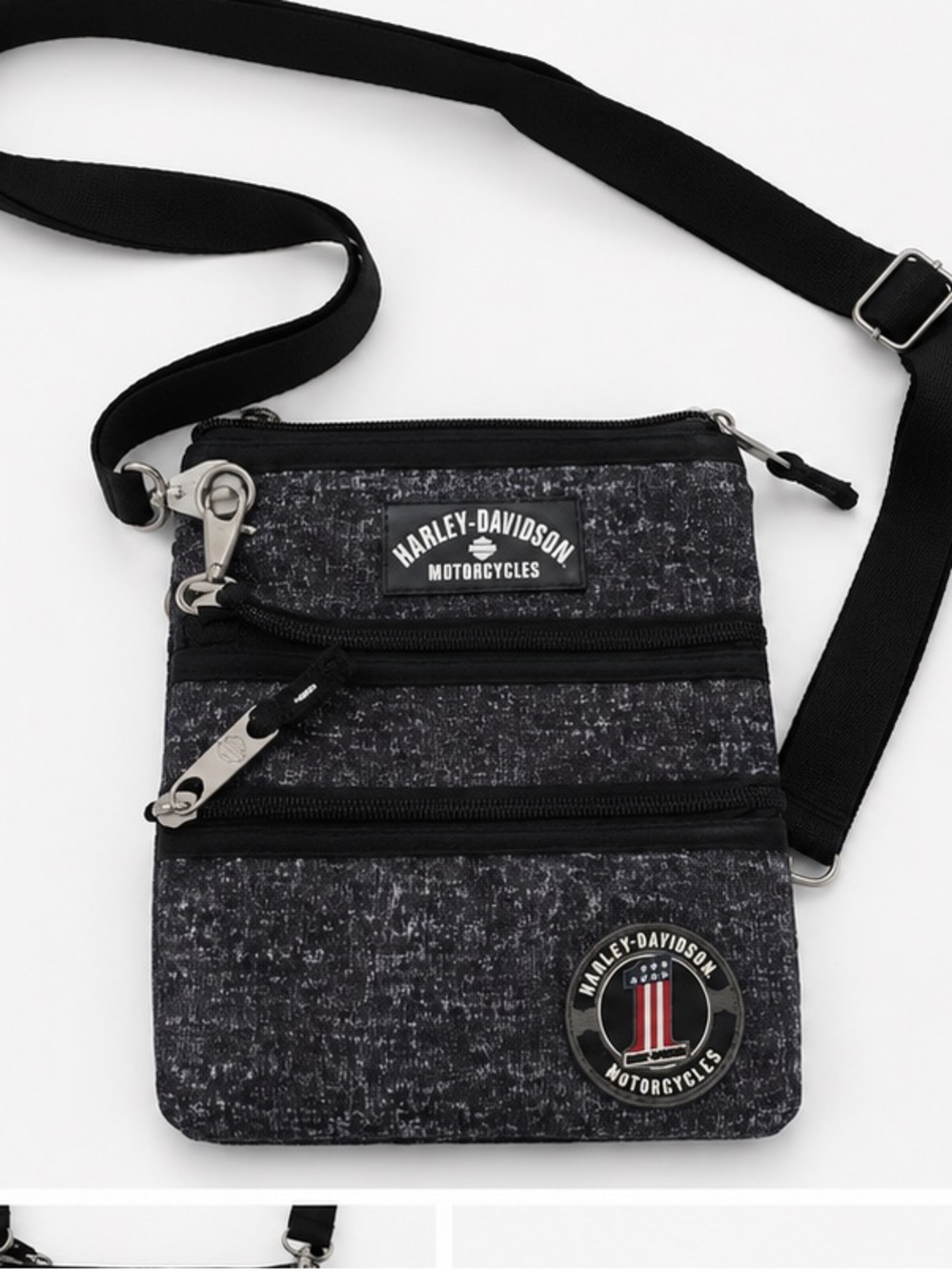 Harley-Davidson Black Heather Crossbody Belt Bag